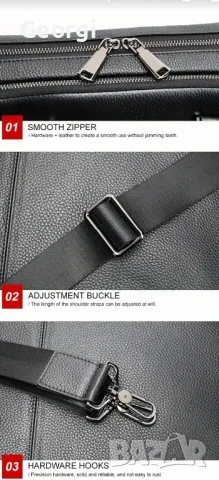 Мъжка премиум/елегантна кожена бизнес чанта /Куфарче за лаптоп 15" от естествена кожа!, снимка 12 - Чанти - 49273882