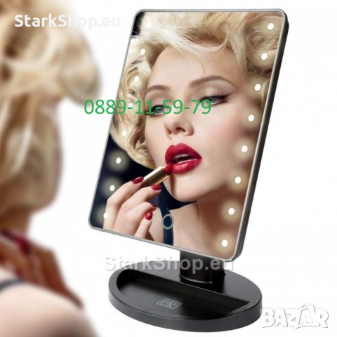 Огледало за гримиране с LED светлини / осветление, снимка 4 - Козметика за лице - 28794818