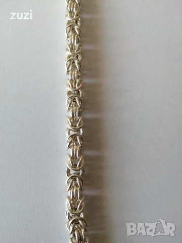 Сребърна гривна кралска плетка-999 сребро , снимка 3 - Гривни - 50640864