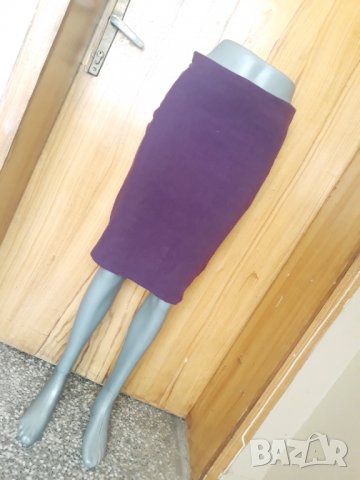 Н&М Лилава пола с ниска талия тип молив М/Л, снимка 1 - Поли - 33381698