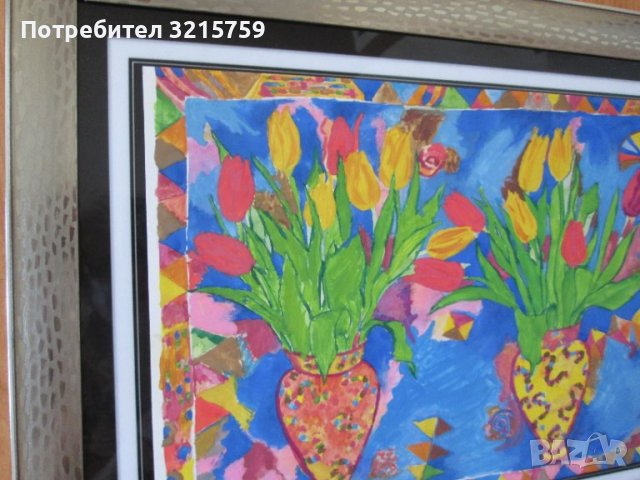 Оригинална Картина , акварел, 43х33см., снимка 3 - Картини - 36911509