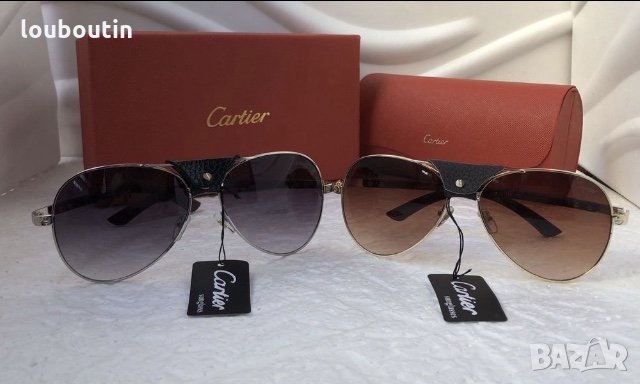Cartier унисекс мъжки слънчеви очила с кожа и дървени дръжки 3 в 1, снимка 14 - Слънчеви и диоптрични очила - 28356030