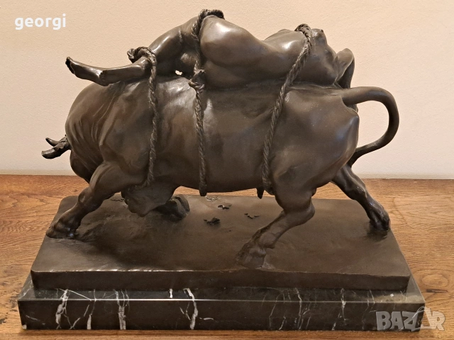 масивна бронзова пластика "Похищението на Европа", снимка 9 - Декорация за дома - 53302508