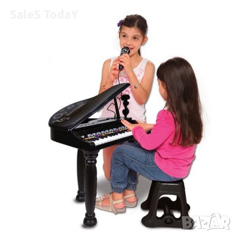 Детско пиано със седалка и микрофон, снимка 2 - Музикални играчки - 43005787