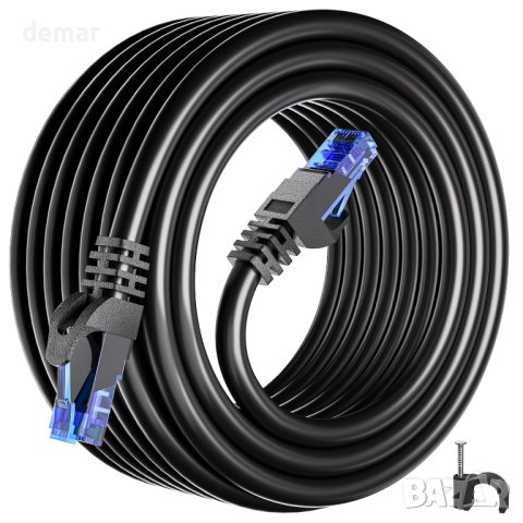 Ethernet кабел 20m, Cat 6 RJ45 1000Mbit/s черен, снимка 1 - Кабели и адаптери - 44015000