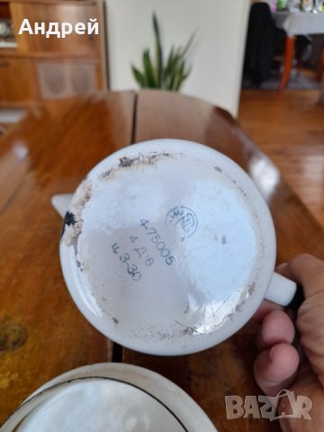 Стар емайлиран чайник #44, снимка 6 - Антикварни и старинни предмети - 37733882