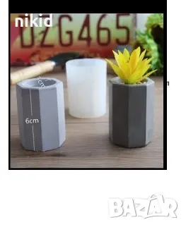 Цилиндър Кръг Квадрат сърце цвете висок силиконов молд форма калъп свещи восък гипс свещ смола кашпа, снимка 10 - Форми - 29515640