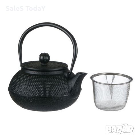 Чайник, Чугунен чайник, релефен, 600 мл, снимка 2 - Прибори за хранене, готвене и сервиране - 44010937