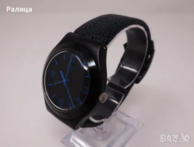 Мъжки кварцов часовник Swatch с оригинална кожена каишка, снимка 4 - Мъжки - 50152714