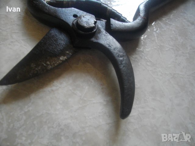 Български Стар Ръчно Кован Сатър 290мм/Стара Овощарска/Лозарска  Ножица 220мм-Ретро/Винтидж, снимка 13 - Други инструменти - 36952374