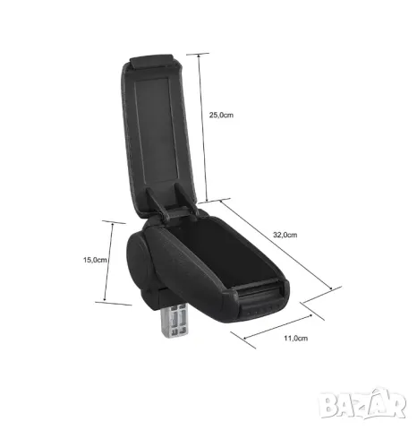 Подлакътник черна кожа подходящ за Nissan Juke F15 (2010-2019), снимка 4 - Аксесоари и консумативи - 47447723