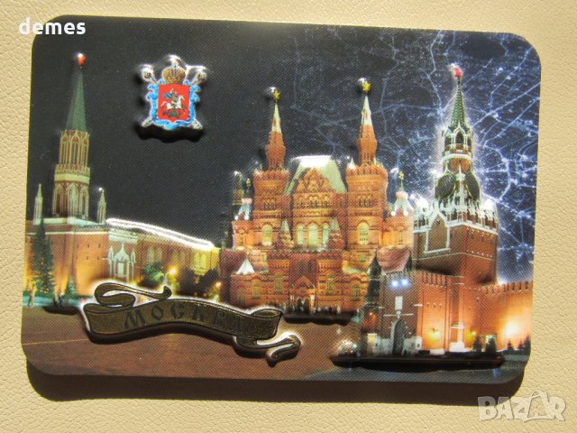 Автентичен   3D магнит от нощна Москва, Русия-серия-2, снимка 3 - Други ценни предмети - 27223918