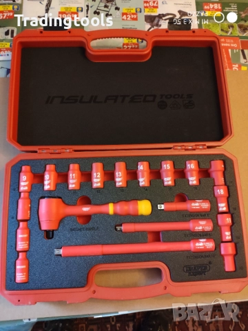 DRAPER EXPERT 3/8 изолирани 1000V гедоре /гидория 19части вложки камъни комплект, снимка 3 - Гедорета - 52860126