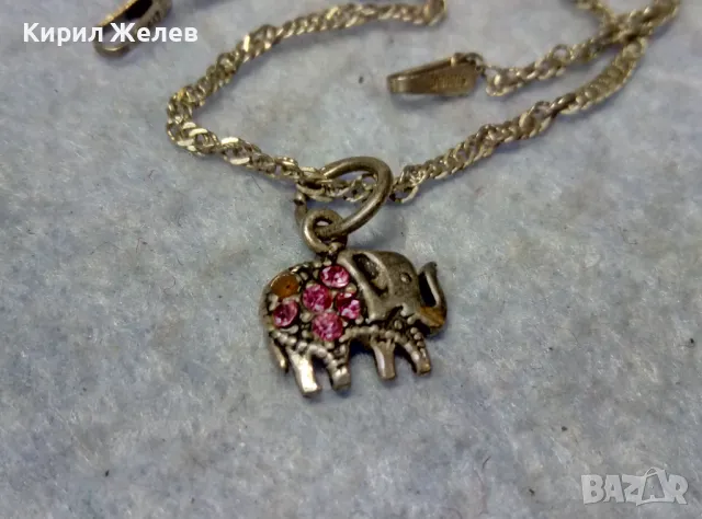 СТИЛНА ВИНТИДЖ ПЛЕТКА СРЕБЪРНА ГРИВНА СРЕБРО 925 със СРЕБЪРНА ВИСУЛКА СЛОНЧЕ с КРИСТАЛЧЕТА 49315, снимка 10 - Гривни - 49757269