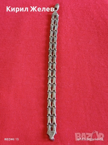 Сребърна гривна плетка тип Лисича опашка елегантен стилен дизайн 52394, снимка 9 - Гривни - 53016057