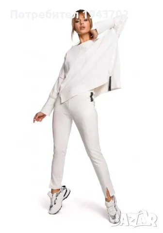 Дамски суичър в цвят екрю M491 MOE, снимка 4 - Суичъри - 47752040