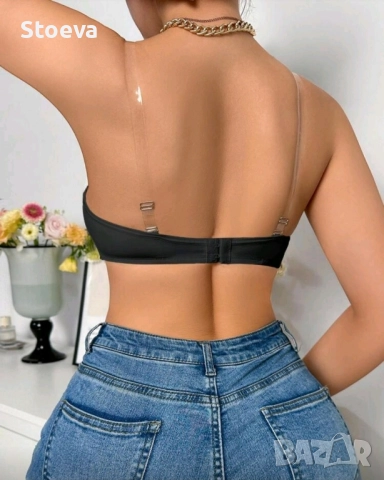 Черен сутиен без презрамки 90В, снимка 2 - Бельо - 52178094