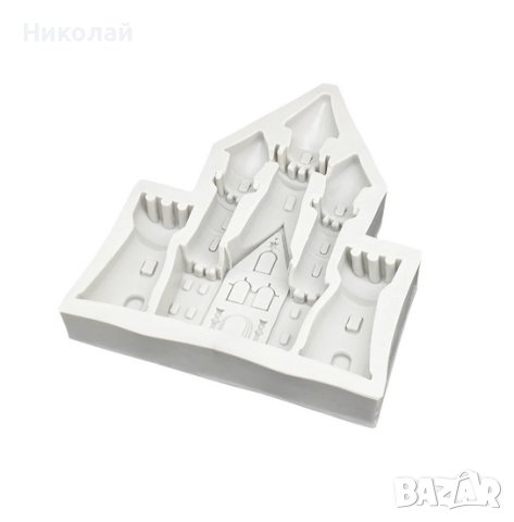 Силиконов молд голям Замък дворец с кули и орнаменти за декорация фондан принцеса приказка, снимка 4 - Форми - 43883923