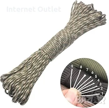 Паракорд 9 влакна камуфлаж , снимка 2 - Екипировка - 47220388