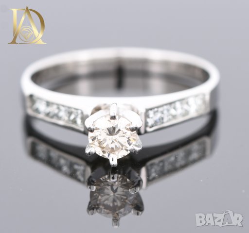 Нов Златен Пръстен с 0.77кт Естествени Диаманти