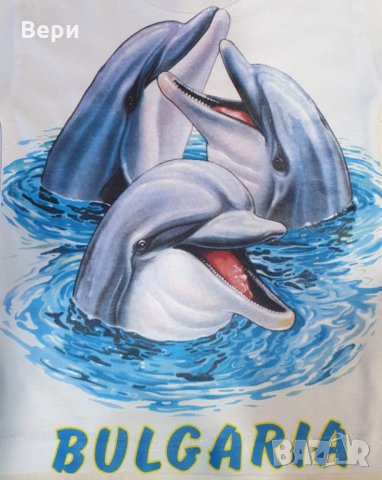 Нова детска тениска с трансферен печат Три делфина, Делфини, снимка 3 - Детски тениски и потници - 28454177