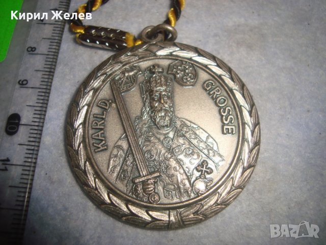 1971г. Град ААХЕН ГЕРМАНИЯ ИМПЕРАТОР КАРЛ ВЕЛИКИ ПОСРЕБРЕН КОЛЕКЦИОНЕРСКИ НЕМСКИ МЕДАЛ РЯДЪК 30647, снимка 8 - Антикварни и старинни предмети - 38026197