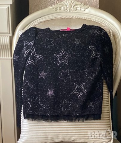 Детска Блуза за момиче в черно и сребристо