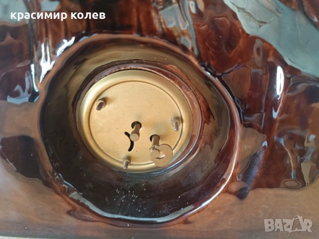 немски керамичен каминен механичен часовник, снимка 6 - Антикварни и старинни предмети - 51654552