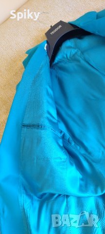 Синьо-зелено мъжко сако вталено М, снимка 4 - Сака - 44059502