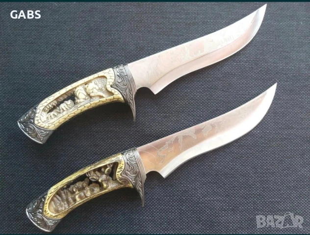 Колекционерски ловен нож с поставка-два модела, снимка 2 - Ножове - 50673139