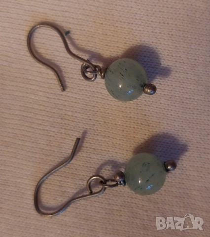 стари обеци с красив аквамарин , снимка 3 - Обеци - 51756807