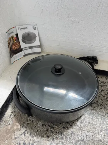 Многофункционална Електрическа Тенджера, Тиган, - Bestron AHP1800Z 1800W, 40cm Незалепващо Покритие, снимка 2 - Съдове за готвене - 50306169