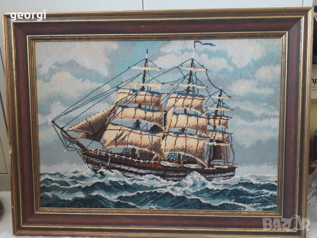 Немски гоблен кораб , снимка 1 - Гоблени - 32374919
