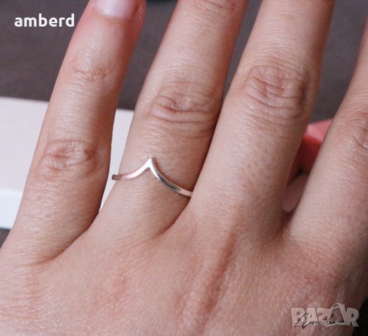 Нежно сребърно пръстенче R058, снимка 3 - Пръстени - 28854324