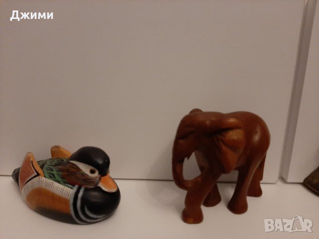 декорация слон и патица дърво, снимка 1