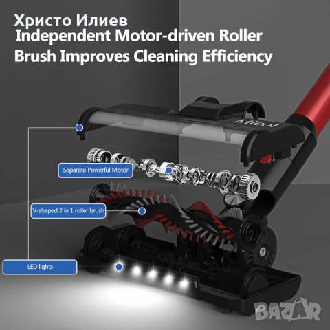 Мощна безжична прахосмукачка с турбо четка Micol mc-021, снимка 6 - Прахосмукачки - 43269726