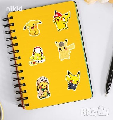 50 бр Пикачу от Покемон pokemon самозалепващи лепенки стикери за украса декор картонена торта , снимка 5 - Други - 43991952