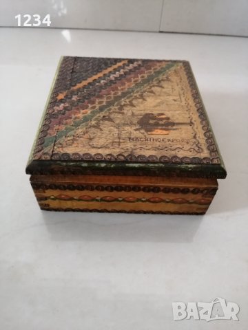 Дървена табакера 12.5 х 11 h 4.5 см. , снимка 1