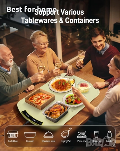 Подложка за затопляне на храна - 8-температурен електрически поднос, снимка 7 - Прибори за хранене, готвене и сервиране - 51484638