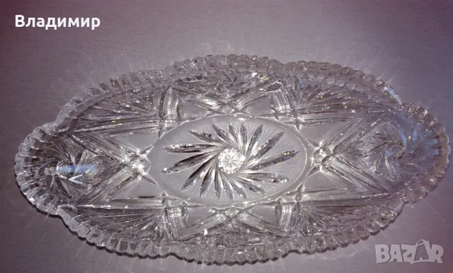 Кристална голяма елипсовидна купа, фруктиера, снимка 8 - Декорация за дома - 47463734