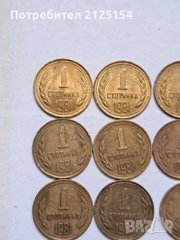 1 стотинка 1981 г.- лот от 58 бр., снимка 3 - Нумизматика и бонистика - 51243140