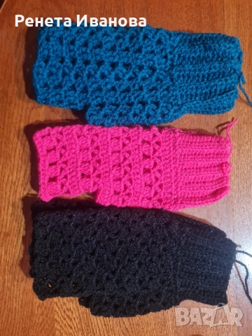 Ръчно плетени ръкавици без пръсти. , снимка 9 - Ръкавици - 51939817