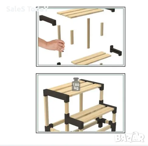 Помощно стъпало, за кухня, баня или килер, двойно, 38*39*38см, снимка 3 - Други - 42414331