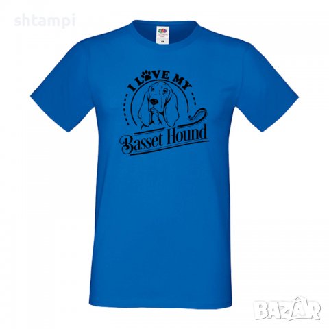 Мъжка тениска I Love My Basset Hound Dog,Куче, животно,подарък,изненада, снимка 4 - Тениски - 36932742