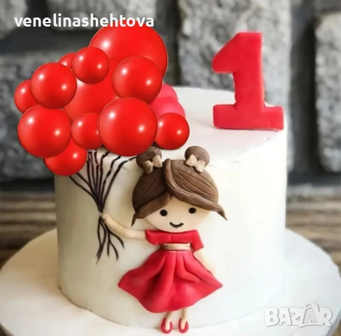 120 броя червени топчета топки на тел от стиропор за декорация на торта , снимка 2 - Други - 52873782