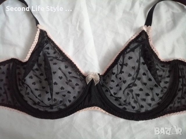 70DD прозрачен черен сутиен на сърчица CHANGE , снимка 12 - Бельо - 52899792
