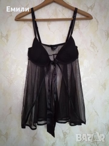 Victoria's Secret дамска къса прозрачна нощница в черен цвят р-р XS, снимка 14 - Нощници - 43037908