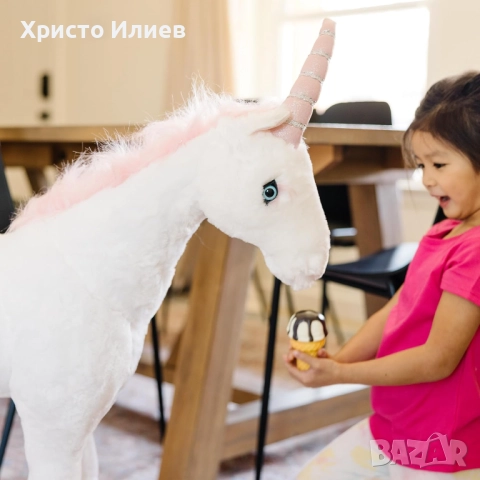 Плюшен еднорог Melissa and Doug 114см, снимка 12 - Плюшени играчки - 51999530