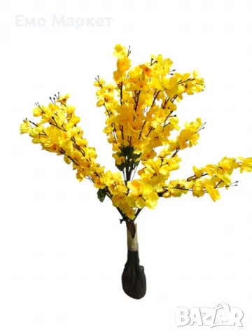 Декоративно изкуствено цвете с жълти цветове, 100см, снимка 2 - Декорация за дома - 49942745