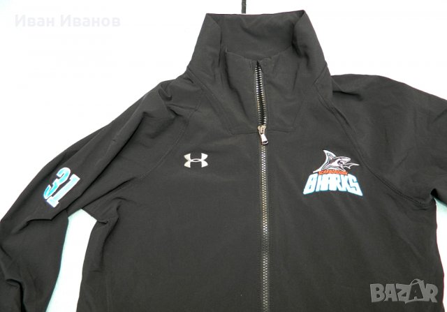 тънко водоустойчево горнище Under Armour Black UA Squad Woven Jacket, снимка 6 - Спортни екипи - 30780757